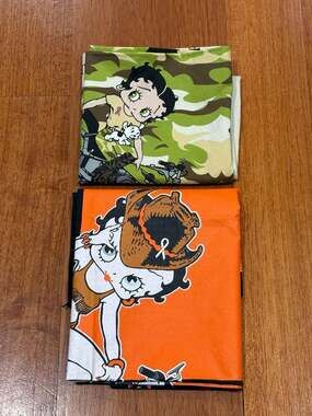 Set 2 Vintage Betty Boop Harley-Davidson Bandanas Breast Cancer Awareness 05 07